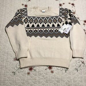 New Gymboree Boy's Size 6 Holiday Fairisle Sweater--Cream and Brown